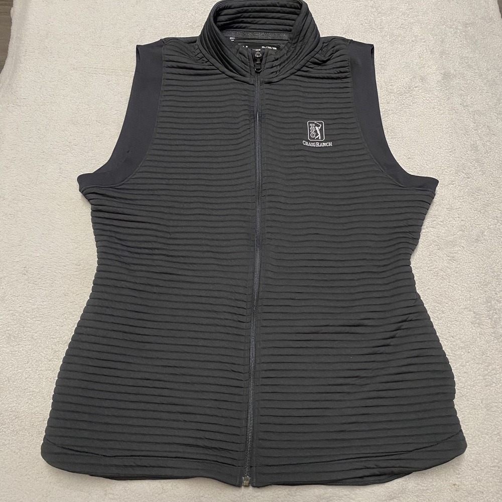 Under Armour Golf Vest Womens XL Black‎ Fitted TPC Craig Ranch Performance